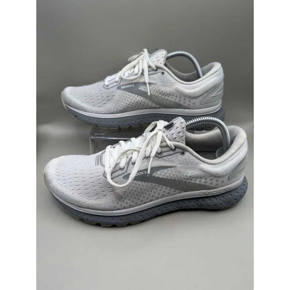 Brooks Glycerin 18 Womens Size 10.5 Gray White Athletic Running Shoes Sneakers